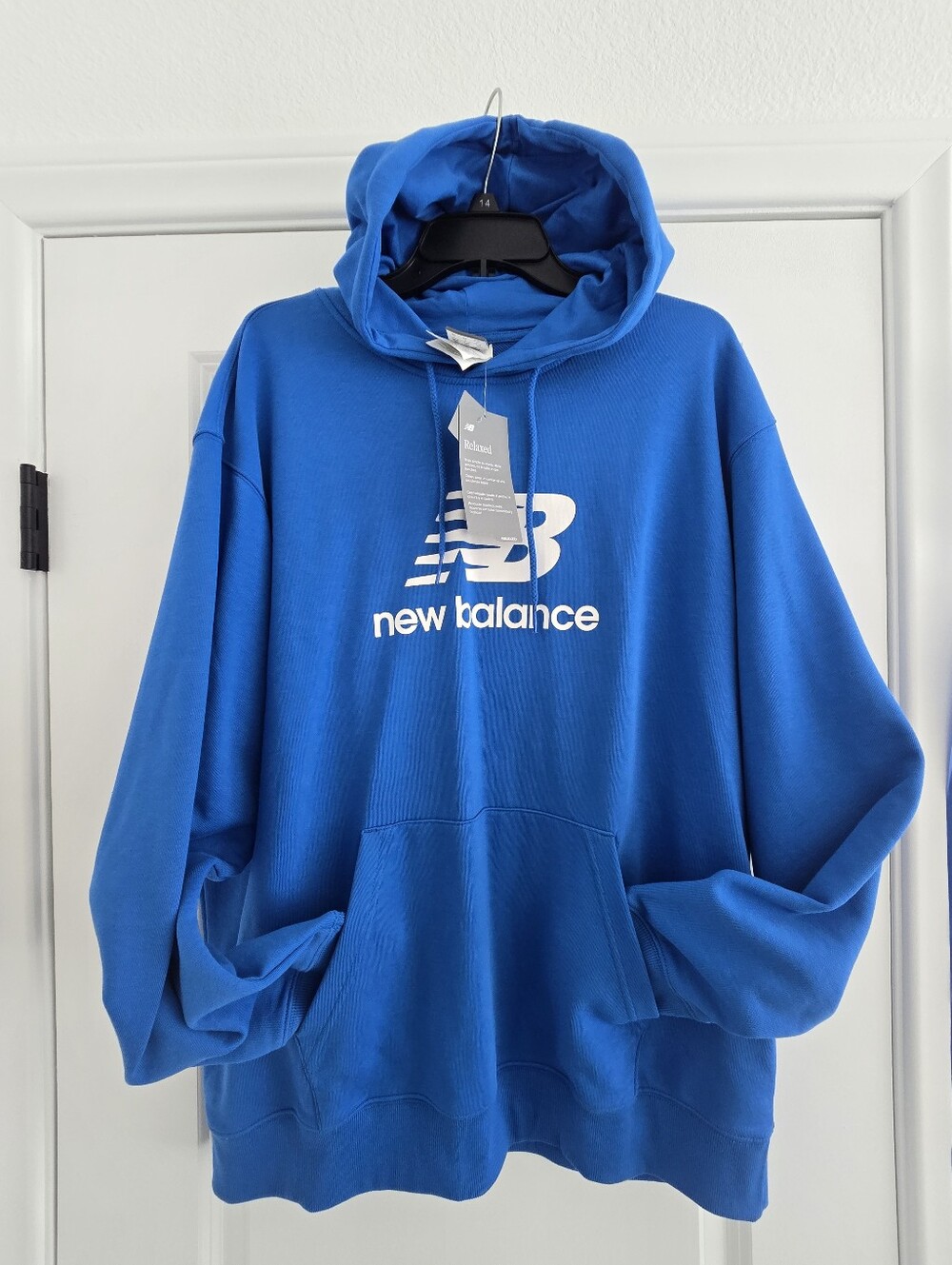 Brand New New Balance Royal Blue Sport Essentials Fleece Logo Hoodie Size Large